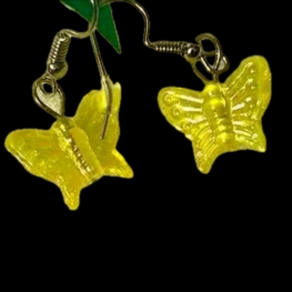 New!- NWT butterfly earrings stainless & ceramic sparkle earring pair designer